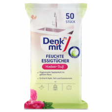 Вологі серветки для прибирання Denkmit з оцтом і малиною, 50 шт