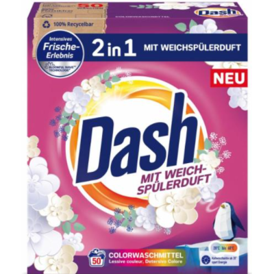 Пральний порошок Dash Color Effective 2в1, 50 прань, 3 кг