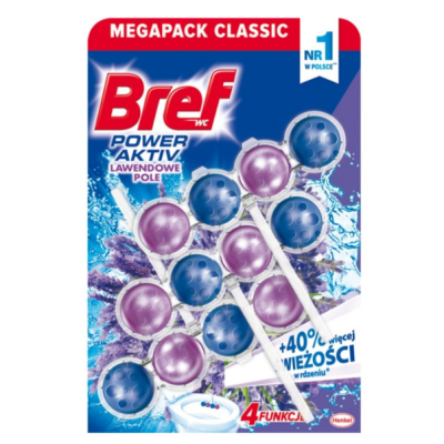 Блок для унітазу BREF Power Aktiv Lavender Fresh, 3 × 50 г