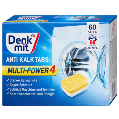Таблетки Denkmit проти накипу для пральної машини Multi-Power 4, 60 шт