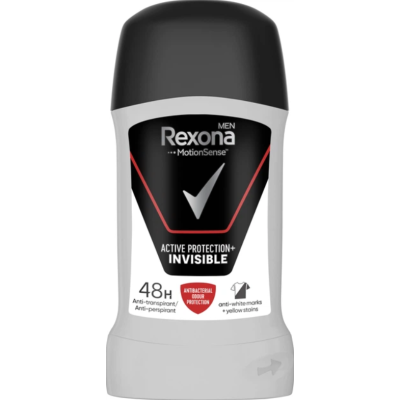 Чоловічий антиперспірант-стік Rexona Invisible Black & White, 50 мл