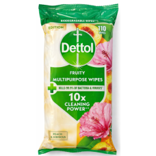 Універсальні антибактеріальні серветки Dettol Fruity Peach & Hibiscus, 110 шт