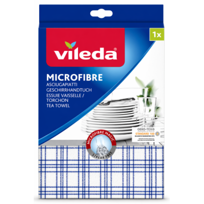 Ганчірка vileda для посуду з мікрофібри asciugapiatti microfibre, 1 шт