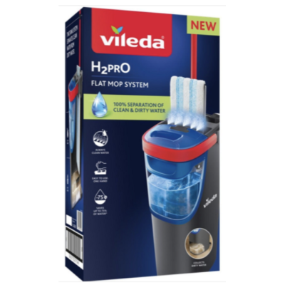 Набір для прибирання Vileda H2PRO Flat Mop System з відром та плоскою шваброю