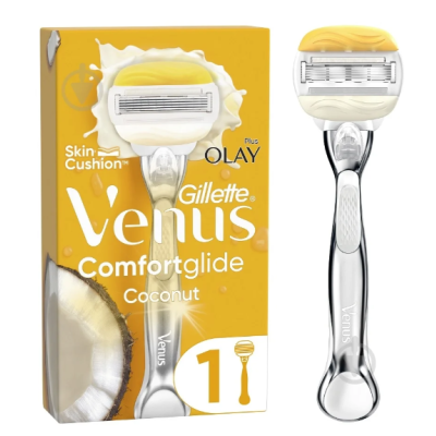 Жіноча бритва Gillette venus pro comfortglide coconut, з 3 змінними головками