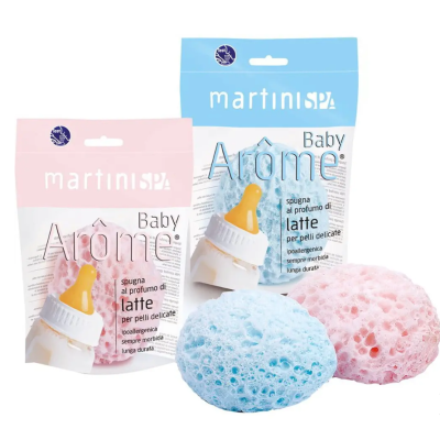 Дитяча мочалка-губка Martini Spa Baby Milk Scented Sponge, з молочним ароматом, 1 шт