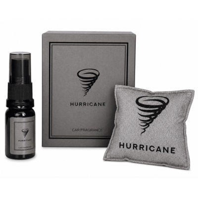 Аромасаше для авто HURRICANE GRAY з флаконом, 10 мл