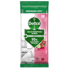 Універсальні антибактеріальні серветки Dettol Pomegranate & Lime, 110 шт
