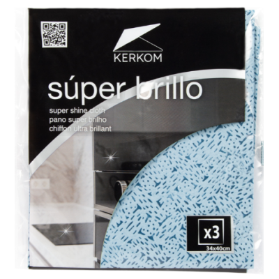 Полірувальні серветки Kerkom Super Brillo 34 × 40 см, 3 шт