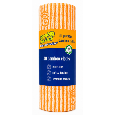 Бамбукові серветки для прибирання Scrub Basics All Purpose Bamboo Cloths, 40 шт