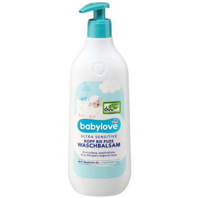 Дитячий бальзам для миття Babylove Ultra Sensitive Kopf bis Fuss Waschbalsam, 500 мл
