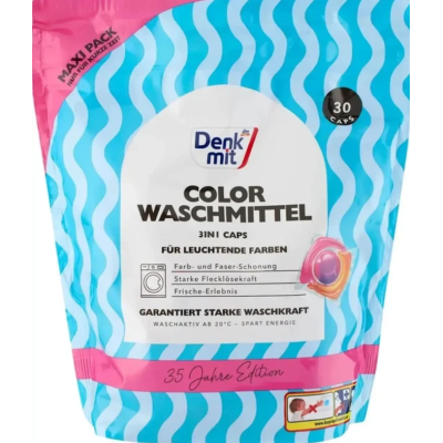 Капсули для прання кольорових речей Denkmit Color Waschmittel 3in1 Caps, 30 шт