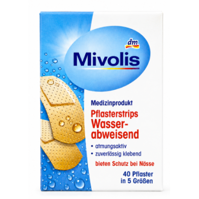 Водостійкі пластирі Denkmit Mivolis Pflasterstrips Wasserabweisend, 40 шт