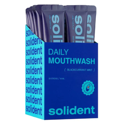 Набір ополіскувачів для ротової порожнини Solident Blackcurrant mint / Смородина-м'ята 20 стіків × 10 мл