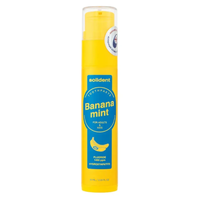 Зубна паста Solident Banana Mint / Банан-м'ята з фтором 1450 ppm, 60 мл