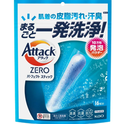 Стиральное средство в стиках Kao Attack ZERO Perfect Stick, 16 шт