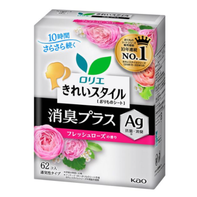 Щоденні прокладки KAO Laurier Kirei Style Fresh Rose з дезодоруючим ефектом, 62 шт