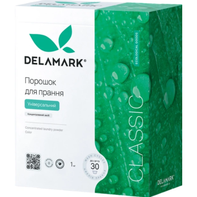 Концентрований безфосфатний пральний порошок Delamark Universal, 1 кг