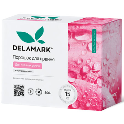 Концентрований безфосфатний пральний порошок DeLaMark Baby, 500 г