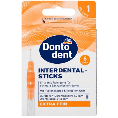 Міжзубні йоржики Dontodent Denkmit ISO 1 помаранчеві 0,45 мм, 6 шт