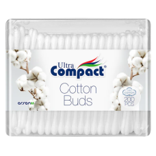 Ватні палички Ultra Compact Cotton Buds, 200 шт
