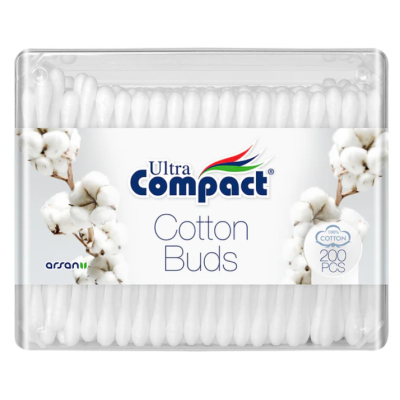 Ватні палички Ultra Compact Cotton Buds, 200 шт