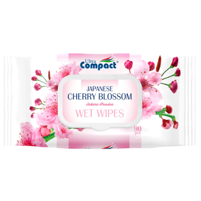 Вологі серветки Ultra Compact Японська вишня, 90 шт