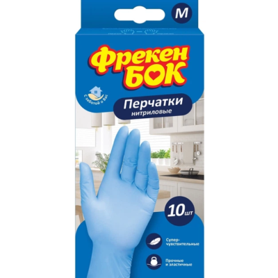 Рукавиці одноразові Фрекен Бок нітрилові розмір M, 10 шт