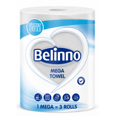 Паперові рушники Belinno Mega Towel Family Size, 1 рулон