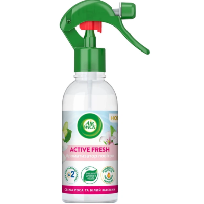 Освежитель воздуха Air Wick Active Fresh Свежая роса и белый жасмин, 237 мл