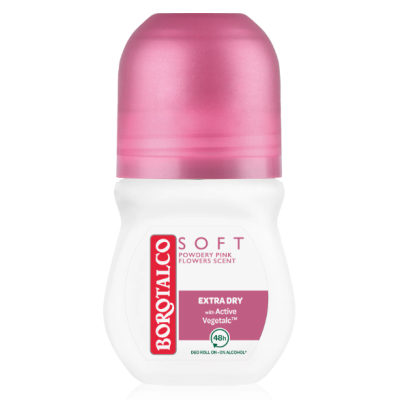 Кульковий антиперспірант без алкоголю Borotalco Soft Talc & Pink Flower, 50 мл