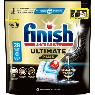 Капсули для посудомийних машин FINISH Ultimate Plus All in 1 Сода, 28 шт