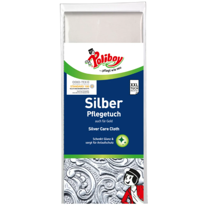 Серветка багаторазова для чищення срібла та золота Poliboy Silber Pflege, Tuch für Silber & Gold, 1 шт