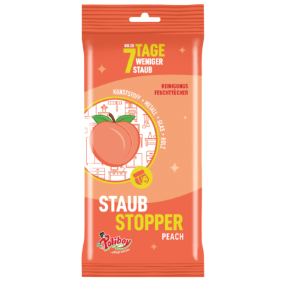 Влажные салфетки Poliboy Dust Stopper Peach с антистатическим эффектом, 24 шт