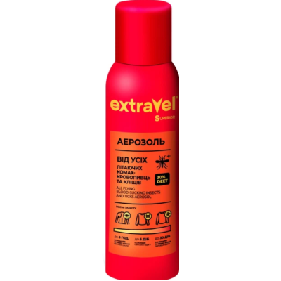 Аерозоль Extravel Superior від комарів, кліщів та інших літаючих комах, 100 мл