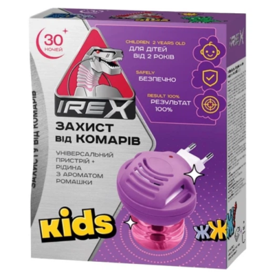 Комплект від комарів для дітей iRex Kids: електрофумігатор та рідина, 30 ночей