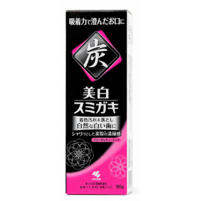 Чорна зубна паста з відбілювальним ефектом Kobayashi Sumigaki Charcoal Whitening Toothpaste Bihaku «Квітковий чай», 90 г