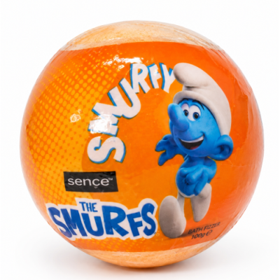 Бомбочка для ванни Smurfs для дітей Апельсин з морською сіллю, 100 г