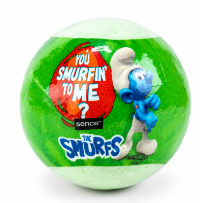 Бомбочка для ванни Smurfs для дітей зелена з морською сіллю, 100 г