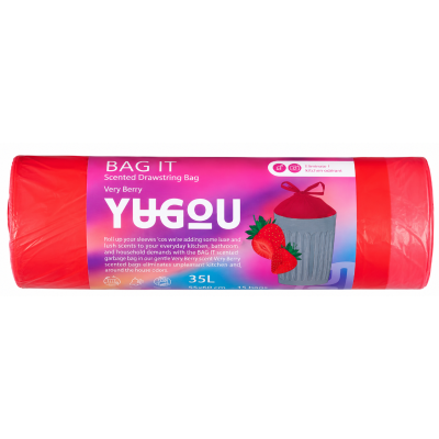 Пакети для сміття зі шнурком YUGOU BAG IT, Very Berry, 35 л, 15 шт