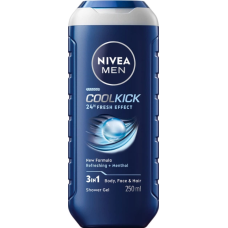 Гель для душу NIVEA MEN Cool Kick Заряд свіжості для тіла, обличчя та волосся 250 мл