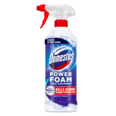 Спрей-пінка для чищення туалету та ванної кімнати Domestos Power Foam Arctic Fresh 435 мл