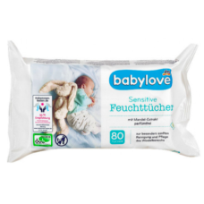 Вологі серветки Babylove Sensitive, 80 шт