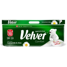Velvet туалетний папір 3-шаровий з ромашкою й алое, 10 шт