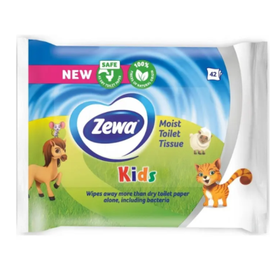 Вологий туалетний папір Zewa Kids Moist, 42 шт