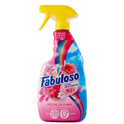 Засіб для миття вікон Fabuloso, ефект невидимого скла, аромат троянд, 600 мл