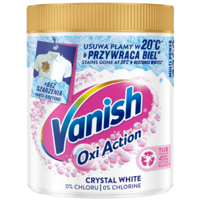 Плямовивідник Vanish Oxi Action Crystal White для білого одягу, 1 кг