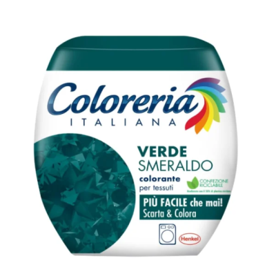 Фарба для одягу в пральну машину Coloreria Italiana Verde Smeraldo (смарагдовий), 350 г