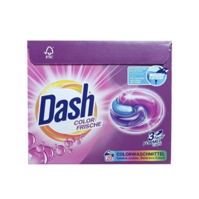 Капсули для прання кольорової білизни безфосфатні Dash Color Frische, 20 шт