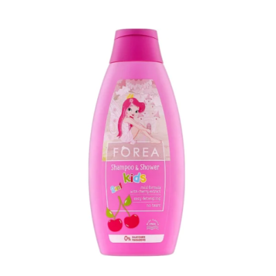 Шампунь-гель для душу дитячий Forea For Kids Shower & Shampoo Вишня, 500 мл